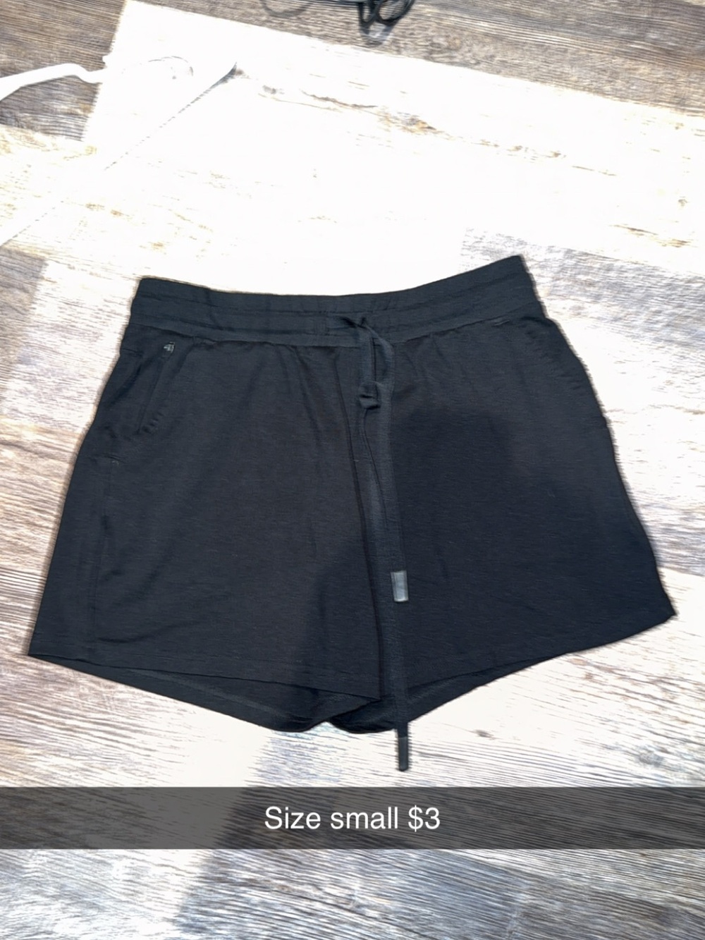 Women's Black Drawstring Knit Shorts